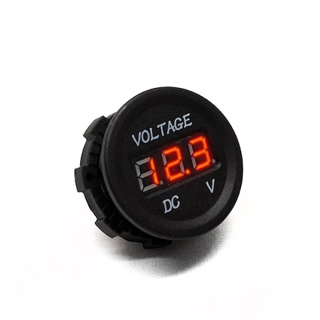 Race Sport Round Socket-Sized Voltage Gauge W/ Red Digital Led Display RS50786
